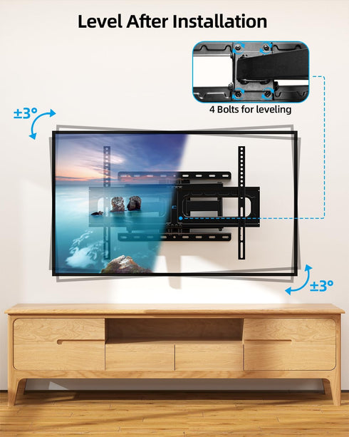 HOME VISION Full Motion TV Wall Mount for 32-84 inch TVs up to 132 lbs, Swivel and Tilt with Dual Articulating Arms