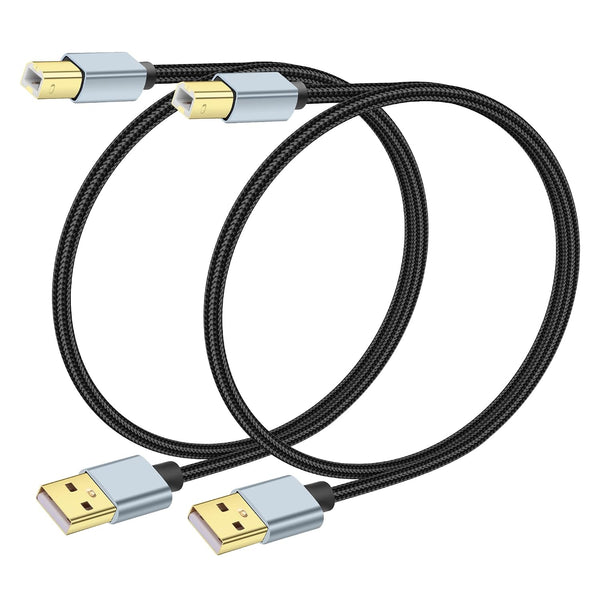 1FT USB A to USB B Printer Cable 2.0 Type A Male