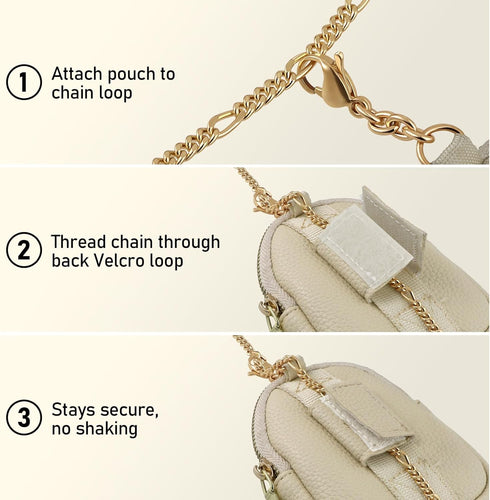 47.24in 1x 2x Phone Crossbody Strap With Wallet Phone Chain Clip And Go strap With zippered pouch clasp Clear Tether
