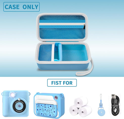 Case Compatible with ESOXOFFORE for Dylanto for Anchioo for WEEFUN for GKTZ for Amzelas for Mafiti Instant Print Camera for Kids, Film Camera Storage Holder Organizer bag (Box Only)- Blue