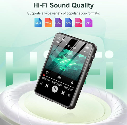 ZAQE 128GB MP3 MP3 5.4, Player - Portable Player with Bluetooth Portable Music Player with FM Radio, Voice Recorder