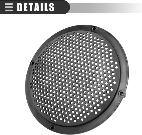 Motoforti Car Audio Speaker Cover, 6 Inch Mesh Subwoofer Grill Horn Guard Protector (Black, 4pcs)