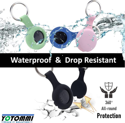 4 Packs Silicone Case for Tile Sticker 2022 - Protective Cover Sleeve with Keychain for Tile Tracker Tag, Pet Collar