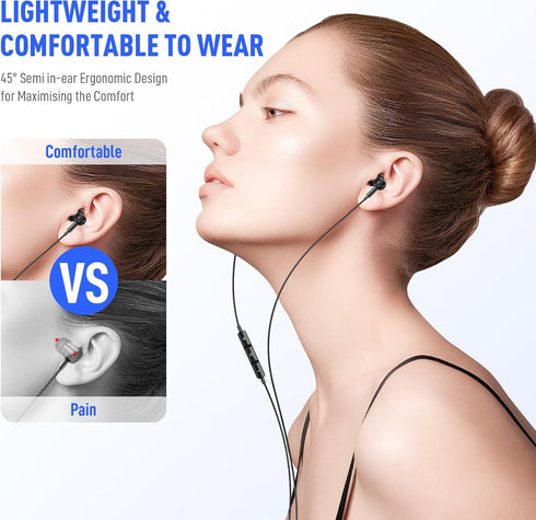 USB C Headphones for Samsung S24+ S24 Ultra, Type C Earphones with Microphone, HiFi Stereo Wired Earbuds for Galaxy