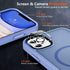 MOCCA iPhone 11 Case - Slim Shockproof, Magnetic, Compatible with MagSafe, Blue + Glass & Camera Lens Protectors.