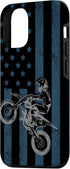 iPhone 13 Dirt Bike US Flag Vintage Motocross Racing Patriotic Gift Case