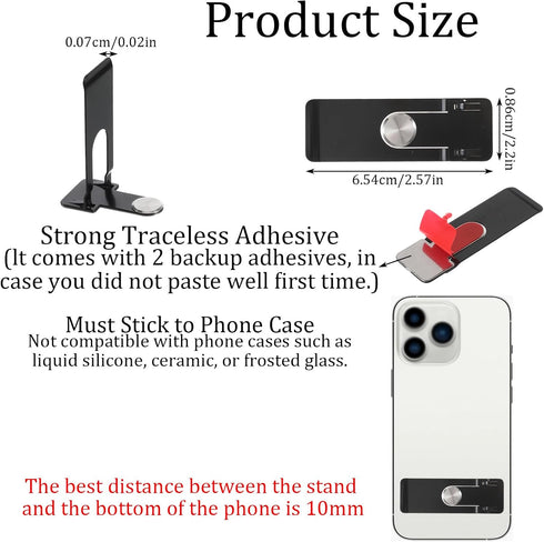 Zelphvt 2 Pack 360 Ultra Thin Phone Kickstand Rotating Alloy Steel Metal Stable Stand Universal Horizontal Vertical