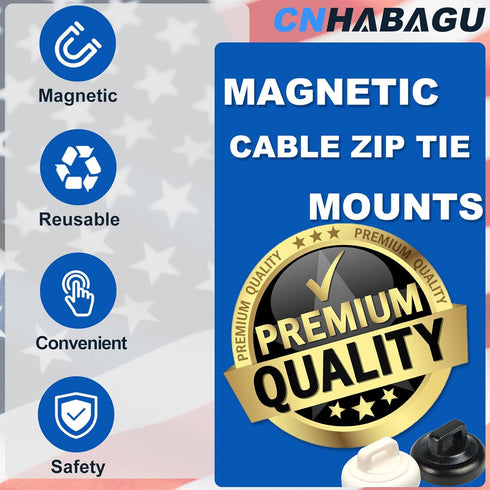 10 Magnet Zip Tie Mount Clips Magnetic Zip Ties Mount Base Holder Multipurpose Wire Cable Holder Mount Wire Clips