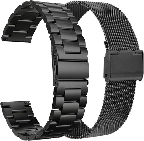Valkit 2 Packs Galaxy Watch 7 6 5 4 FE Band Pro Classic 43/47/45/40/44/42/46mm Solid Stainless Steel Wristbands