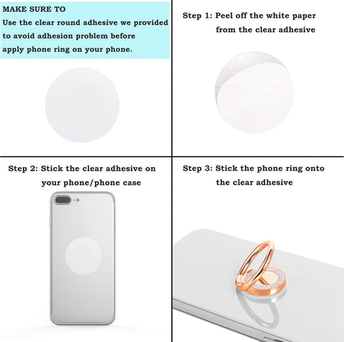 Glitter Bling Bling Phone Ring Holder, Sparkle Kickstand, Cell Phone Finger Grip for Almost All Phones/Pad - Rose Gold
