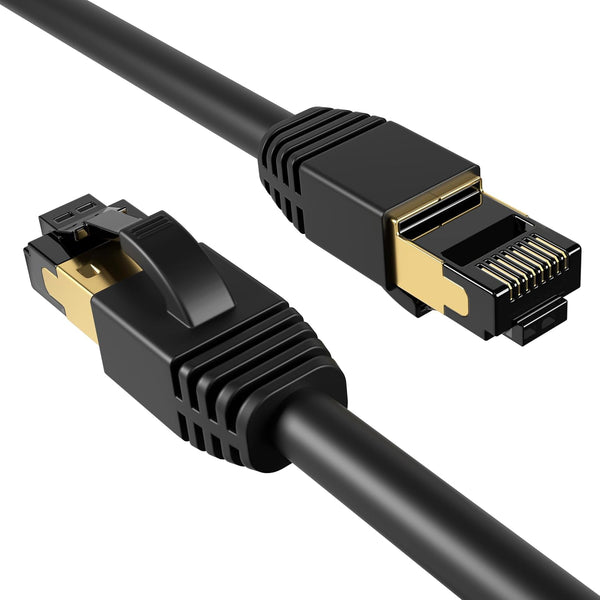 Cables Direct Online Cat8 Black 2FT SFTP Ethernet Patch Cable - 40Gbps 2000Mhz Connection, Shielded Copper RJ45