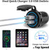 Qidoe 36W Dual QC3.0 USB Power Charger Socket, Waterproof 12V USB Outlet with Touch Switch Car USB Port for RV Motorcycle Boat Marine Truck Golf Cart
