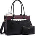 LOVEVOOK Laptop Bag for Women, 2-in-1 Tote Purse with Clutch & Cup