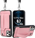 TOOVREN Wallet Case for iPhone 12 Pro Max - Lanyard Case with Leather PU Card Holder, Adjustable Detachable Neck Strap