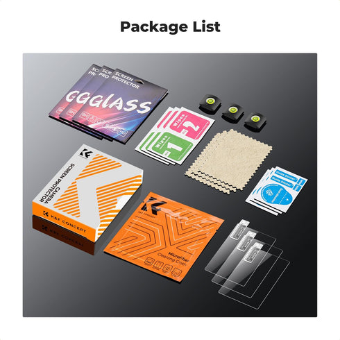 K&F Concept 3pcs Screen Protector for Sony ZV-E1, A7 IV, A6700, A7CII Camera & Hot Shoe Cover, Ultra Clear Tempered