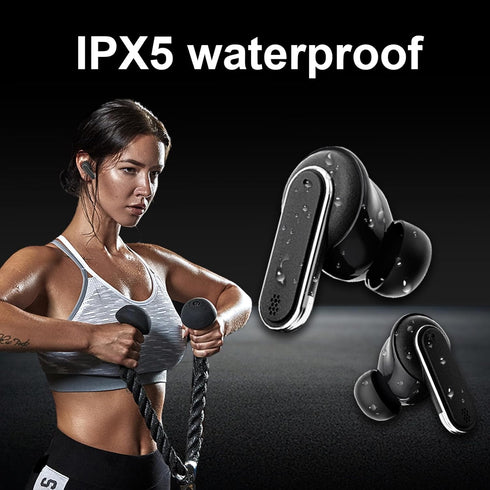 Touch Screen Wireless Earbuds, ANC ENC Bluetooth Headset, IPX56 Waterproof, for iOS/Android Business Use