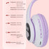 TCJJ Kids Wireless Headphones, Cat Ear LED Light Up, Bluetooth 5.4, Noise Cancelling for Girls Boys Toddlers