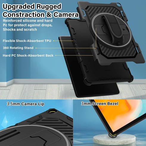 2023 Release FlreHD 10 Tablet Case 13th Generation with 360 Rotating Kickstand Hand Strap (No Screen Protector, for
