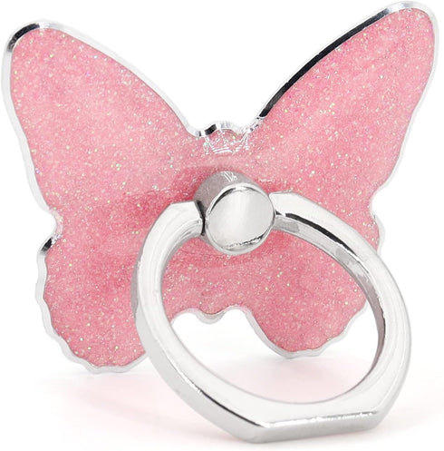 Cell Phone Ring Holder, Butterfly Finger Ring Grip Stand, 360° Rotation 180° Flip Universal Kickstand Compatible with