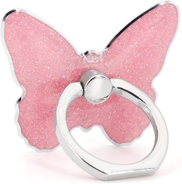Cell Phone Ring Holder, Butterfly Finger Ring Grip Stand, 360° Rotation 180° Flip Universal Kickstand Compatible with