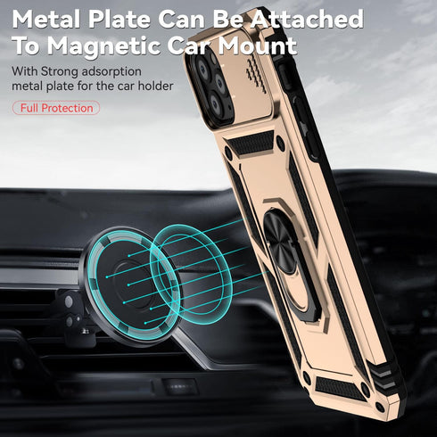 Hitaoyou iPhone 11 Pro Max Case, Military Grade Shockproof Heavy Duty Protective Magnetic Case with Camera Cover &