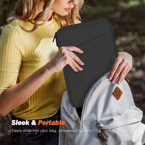 MoKo 12.9 Inch Tablet Sleeve Bag, Waterproof Carrying Case for iPad Pro M4 & Air M2 2024, Galaxy Tab S8+/S9+ (Dark Gray)