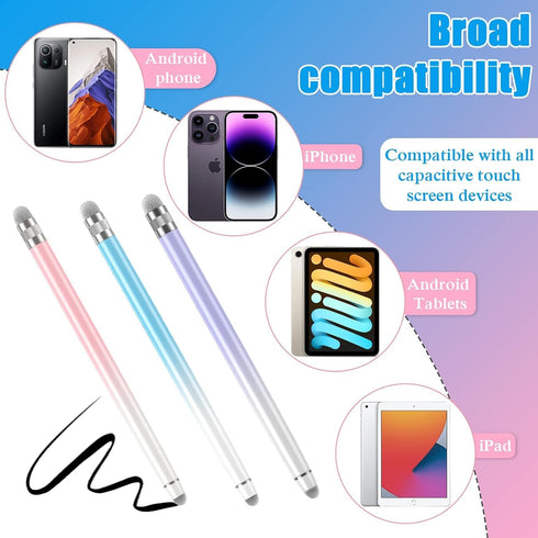 3PCS Stylus Pens for Touch Screens, Compatible with iPhone/iPad/Tablet Android/Microsoft/Surface, All Touch Screens