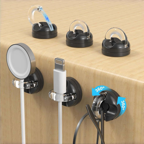IFNOW Magnetic Cable Clips for Nightstand Self Adhesive Cord Holder Adjustable Clip for