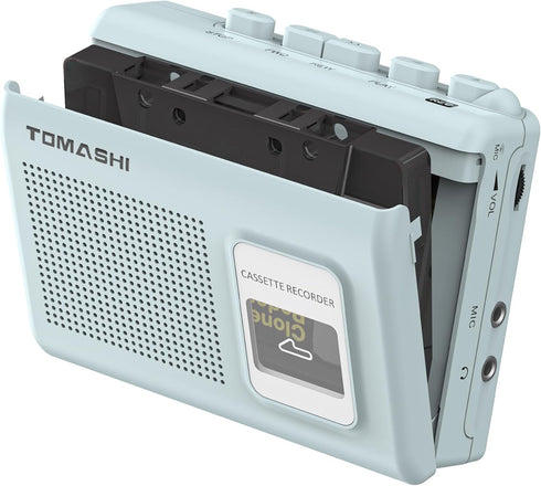 TOMASHI Portable Cassette Player Tape Recorder with Built-in Speaker,Microphone,Headphone Jack-, 4.57 x 3.54