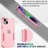 iPhone 13 & iPhone 14 Case, Pink, Non-Slip Shockproof 10 Ft Military Dropproof with 2 Tempered Glass Screen Protectors,