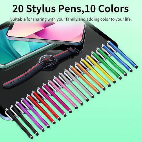 YITIAOXIAOYU 20 Pack Screens,10 Stylus Pen,Stylus Pen for Touchscreen High Precision and Sensitivity for Everyday