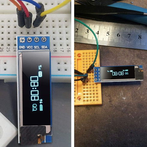 2pcs 0.91 I2C 0.91 inch I2C SSD1306 I2C 128x32 3.3V~5V Dorhea OLED Display Module IIC LED DC Display Module Blue LCD