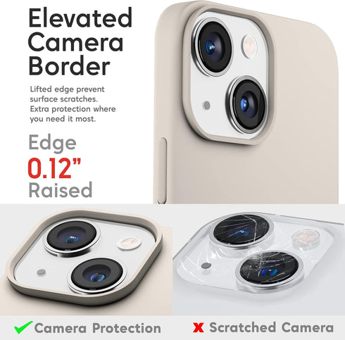 IceSword Liquid Silicone Slim Shockproof Case for iPhone 13 6.1” (2021), Matte Beige, Tan, Cream
