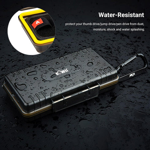 (12 USB+24 SD) USB Flash Drive Case with Labels, Shockproof Water-Resistant Organizer for Thumb Drive and SD Cards