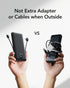 VEGER Portable Charger for iPhone, Built-in Cables and Wall Plug, 10000mAh Slim Fast Charging Power Bank, Black