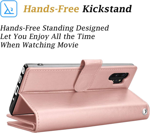 Takfox for Samsung Note 10 Plus Case Wallet, PU Leather with 9 ID Credit Card Holder Slots