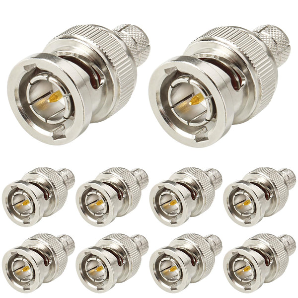 XRDS -RF BNC Compression Connector for RG6 Coaxial Cable, BNC Male Connectors for CCTV