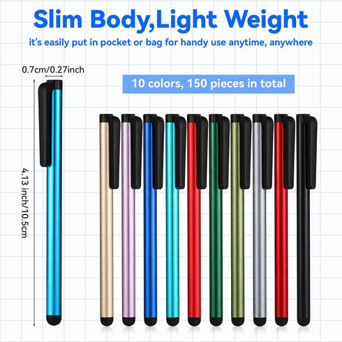 AOZUO 150 10 Pcs Stylus Pens for Touch Screens Universal Capacitive Stylus Digital Pen Compatible with Touch Screens