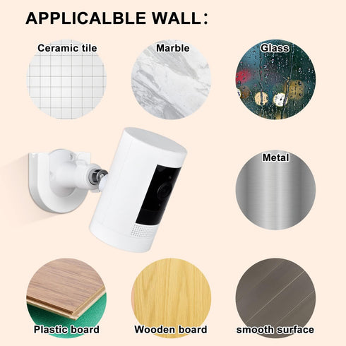 Strong Adhesive Adjustable Indoor/Outdoor Security Wall Mount Compatible with Arlo Pro/Pro 2/Pro 3/Ultra/Ultra 2, Ring
