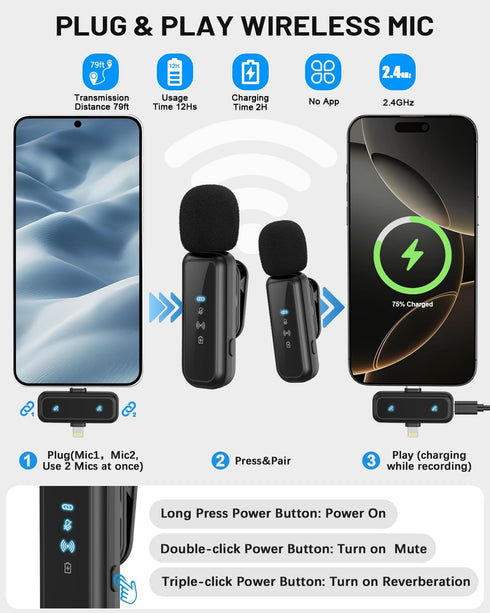 Yeaki 71" Vlogging Kit for iPhone/Android, Selfie Stick Tripod for iPhone with Light, Wireless Remote & Microphone