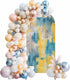 Jnbasdffb Blue Yellow Brown Wedding Arch Cover,Stretchy Spandex Arch Backdrop Stand Covers 7.2