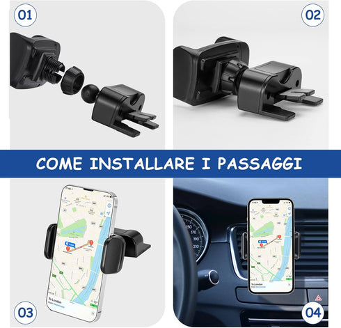 Universal Cellphone Car Holder, Air Vent Outlet CD Slot Clip for Mobile Phone Stand, ABS Mount Support
