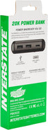Interstate Batteries 20,000mAh Power Bank Charger for Cell Phones, Electronics, Emergencies (5V, 20Ah) with LED USB