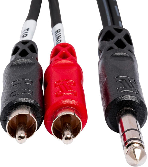 Hosa TRS-203 9 Feet Insert Cable, 1/4 Inches TRS to Dual RCA