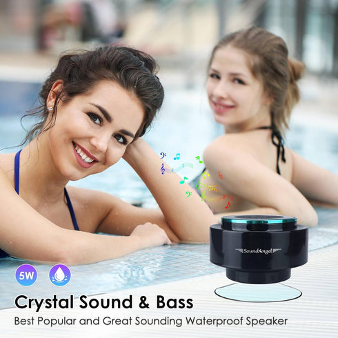 XLeader Upgraded Shower Speaker, IPX7 Waterproof Bluetooth Speaker, Portable Mini Speaker with Suction Cup and Mic for