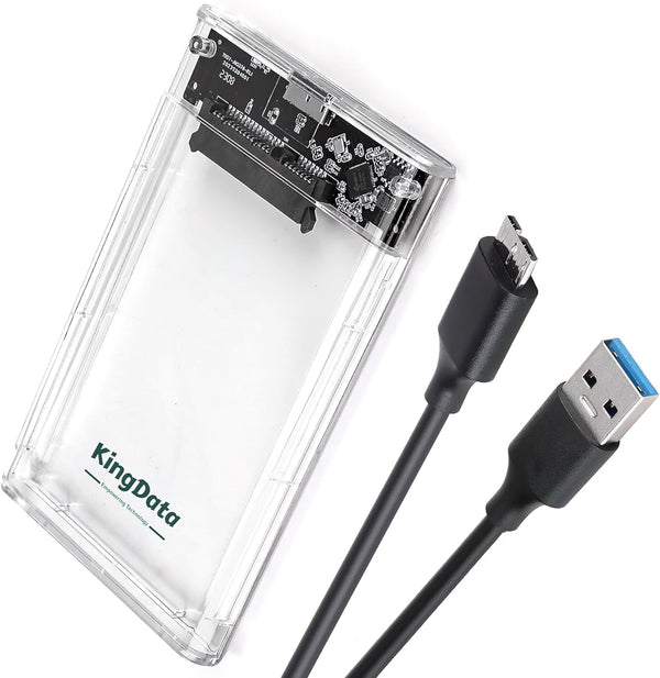 SSD HDD Hard Drive Enclosure - 2.5" SATA III USB 3.0 Caddy Case, External Reader with Fast Data Transfer, Tool-Free