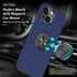 PELEPUES Shockproof Case for iPhone 13, Military Grade Cover with Embedded Finger Ring and Reinforced Metal Stand (Blue)