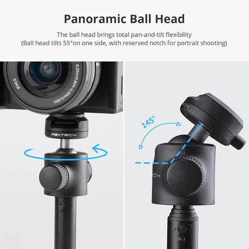 PGYTECH CapLock Extension Pole Mini Tripod with Phone Clip for DJI OSMO Action, Selfie Stick for Action Cameras