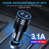 2Pack 60W USB Car Charger, 2 Ports Fast Charging Cigarette Lighter Adapter, Type C Mini Car Charger Adapter, Rapid Plug Power Delivery Compatible with iPhone Android Tablet or Other USB Device by Ankuee