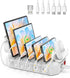 60W Phone Charging Station for Multiple Devices, 6-Port USB Charging Dock with 6 Cables for iPad, iPhone, Tablet, Cell